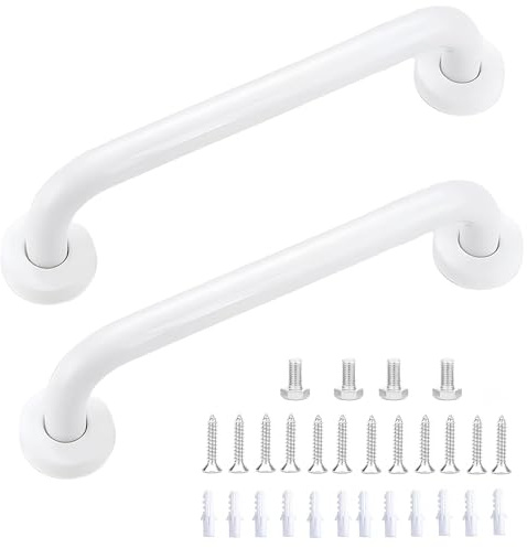 2 Pack Anti-Slip Bathroom Grab Rail Stainless Steel, Grab Handles 11.8 Inch Anti Slip Shower Handles, Grab Rails for Elderly Disability Aids Outdoor Handrail for Kitchen Bedroom Shower Steps