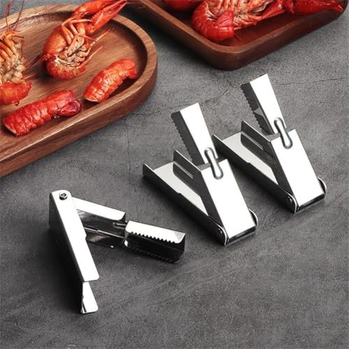 JoyousMall 3Pcs Shrimp Prawn Peeler, Stainless Steel Crawfish Peeler Tool Tail Remover Tool for Peel raw or Cooked Shrimp