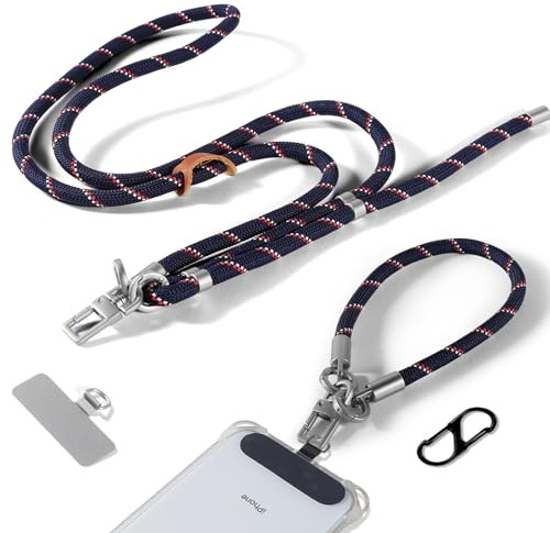 kedelux Phone Lanyard & Wrist Strap, Adjustable Anti Theft Phone Strap Crossbody, Universal Sturdy SmartPhone Neck Rope for Women Men