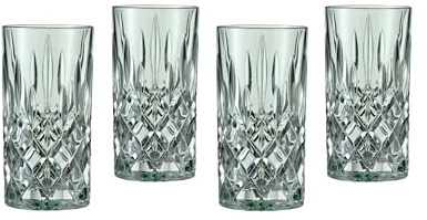 Nachtmann Longdrinkgläser Set 395 ml, 4 Stück, Mint, Noblesse, 105712B, Cocktailgläser aus Kristallglas, Trinkgläser spülmaschinenfest