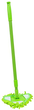 Amosfun Balai Facile à Suspendre Triangulaire Rétractable en Plastique et Chenille Vert Manche Télescopique pour Nettoyage Maison et Voiture Adapté Plafond et Surface Toilettes