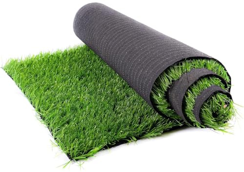 LSSHQ Rouleau de Gazon Synthétique Vert Naturel Synthétique Extérieur Gazon avec Trous de Drainage pour Jardin, Cour, Patio, Balcon(1.5x3m/5x9ft)