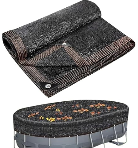 Filet de Protection Piscine, 4×8 m/5.8×10.4 m/6.7×11.3 m/8×15 m Bache Hivernage Piscine, Bâche de Protection Piscine Enterrée et Hors-Sol, Filet Anti-Feuilles, Anti-déchirure & aux UV (4×8 m)