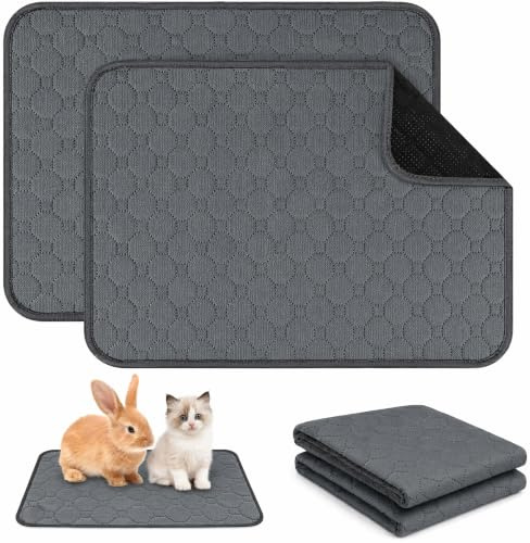 Vunanvu 2 Pezzi Tappetini per Porcellini D'India Tappetino per Cane Riutilizzabile Assorbenti 60x45cm Tappetini Lavabili Igienici per Cani Fodere per Gabbia per Porcellini d'India Gatti Cani Conigli