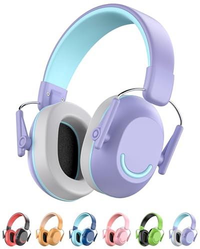 Link Dream Ear Protection Ear Muffs for Kids Toddler Noise Cancelling Reduction SNR 30dB for Show, Concert, Events, Fireworks (1, Purple)
