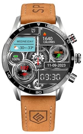 HaoYiShang Smart Watch da uomo, schermo AMOLED da 1,39 pollici con monitor sano 24 ore, oltre 100 modalità sportive, orologio fitness tracker, batteria 400 mAh, contapassi, calorie, smartwatch