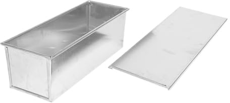 Housoutil Molde para Pan de Aluminio Antiadherente Tapa, Capacidad 600 G, Molde para Hornear Pan de Sándwich, Adecuado para Cocina y Horno Doméstico