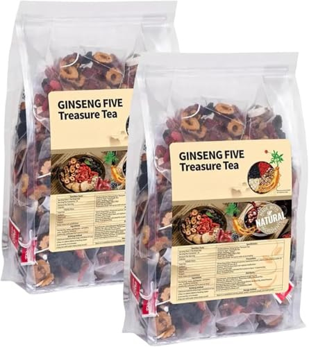 Ginseng Six Treasure Tea, 25/50/75/100 förpackningar, örtte med ginseng och mullbär, 7 värdefulla ingredienser, för kvinnor och män,2 pack (50pcs)