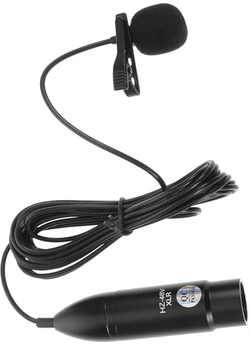 OSOLADY 48v Xlr Three-pin Lavalier Microphone with Clip-on Mini Xlr Connector, Omnidirectional Condenser Mic for Professional Recording and Portable Use in Live Stage and Studio