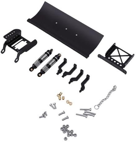 UPALDHOU Pala da Neve per Spazzaneve per Auto RC 1/18, Assorbimento degli Urti in Lega per Pala da Neve per Auto Cingolata RC (BLACK)