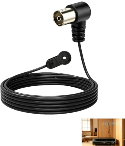 Antenne Radio FM Intérieure, Antenne FM Dipôle 75 Ohms pour Chaîne Stéréo, Tuner HiFi, Amplificateur et Récepteur, Antenne FM Câble Flexible, Plug and Play, Réception Radio Améliorée Système Audio