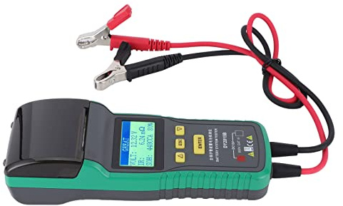 12V Automotive Battery Tester mit Drucker, Batterieanalysegerät für PKW LKW | Präzise Spannungs- und Kaltstarttests, Lade-/Motorsystemdiagnose, Tragbares Design mit Sofortausdruck, Kompatibel mit