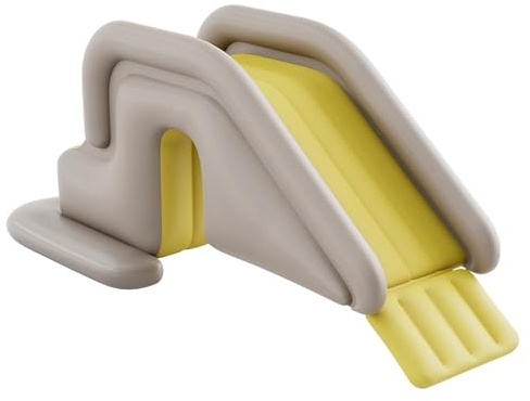 Tapallmy Tobogán Inflable para Piscina con Base Ancha rellenable con Agua, fácil instalación, Almacenamiento de PVC para Interiores y Exteriores, Ideal para niños y Adultos (Caqui con Bomba de pie)