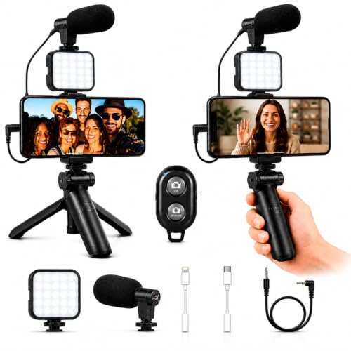 Trepied-Store Kit Vlog Mini Ring Light LED avec Micro pour Smartphone