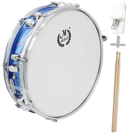 Wmqbjta 1 Snare Drum Kit Tambour Caisse Claire Percussion 14 Pouces Metal Son Dynamique Livré avec et Clé de Réglage Approprié Aux Début