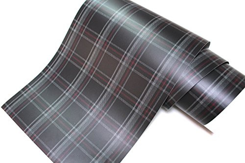 (33,91€/m² - 71,40€/m²) Jacky Stoffmuster MATT & Glanz von Finest-Folia Car Wrapping Luftkanalfolie GTI Look Folie Karo (Schwarz-Rot Matt, 25 x 140 cm (71,4€/m²))