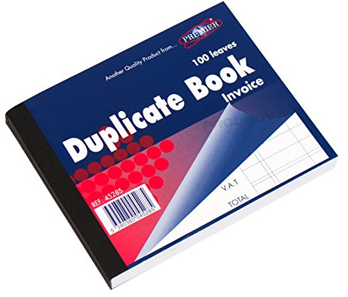 [Pack of 2] 100 Leaf Invoice Duplicate Books Receipt Feint Ruled Lined A6 Numbered Pads