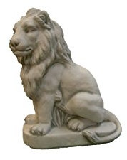 Löwe Links blickend, Skulptur 97 cm hoch, aus Steinguss, Frostfest
