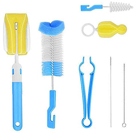 Brosse de Nettoyage Biberon, Kit de Brosse Biberon Bébé, Nettoyage Biberon Brosse, Goupillon Biberon, Brosse à Biberon, Brosse pour Nettoyer Biberon, pour Bouteilles d'eau, Biberons, Gobelets