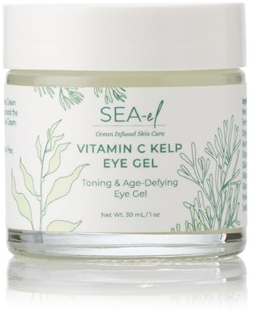 Sea-el Vitamin C Kelp Eye Gel Toning & Age Defying Skincare for Puffiness, Under Eye Bags & Dark Circles Cooling Youthful Glow for Women & Men - 1 Oz