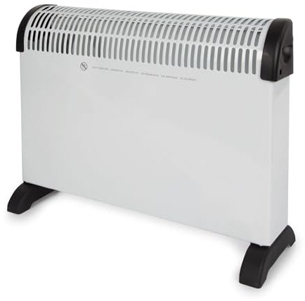 Perel Konvektorheizung 2000W, elektrischer Konvektor, Heizlüfter mit 3 Heizstufen, Turbolüfter, Thermostat, IP20, Überhitzungsschutz, tragbar für Räume bis 60 m³