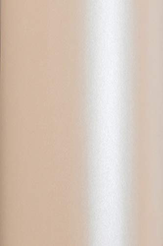 Netuno 20x Bastelkarton Perlmutt Lachs DIN A4 21 x 29,7 cm 250g Aster Metallic Salmon Perlmuttkarton Feinkarton Bastelpapier glänzend für Hochzeit Geburtstag Weihnachten Taufe