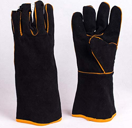 Gants de Soudure en Cuir résistant à la Chaleur extrême et au feu avec Manches Extra Longues pour Barbecue, Four, Gril, cheminée, tig, mig, Four, cuisinière, manique, manique, manique, manique