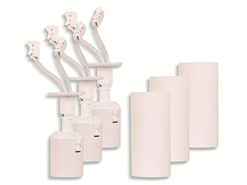 Müller-Licht Renolamp 3er Set Baufassung Renovierungsfassung - Renovierfassung und herkömmliche Lampenfassung in Einem, E27 Fassung, mit Kabel und Lüsterklemmen, Weiß