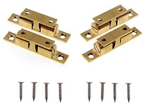 ULIFESTAR Solid Brass Magnetic Closet Door Catch Latch Hardware,Cabinet Cupboard Wardrobe Closures Magnets Furniture RV Door Clasp Ball Tension 4 Pack (60mm/2.4'')