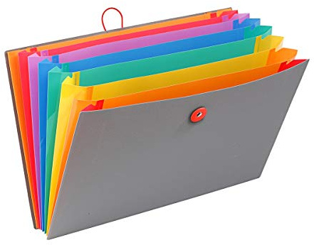 Viquel - Akkordeonmappe 8 Fächer Kunststoff A4 Rainbow Touch 35 x 24,5 x 1 cm grau