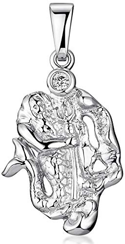 MATERIA Damen Kettenanhänger Sternzeichen aus 925 Sterling Silber rhodiniert mit Zirkonia Stein