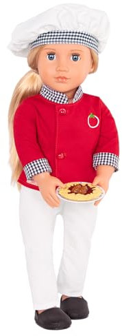 Our Generation BD31278Z - Puppe Chiara mit Kochmütze und Küchen-Accessoires, Blonde Haare, Blaue Schlafaugen, beweglich, 46cm - ab 3 Jahren - 45347