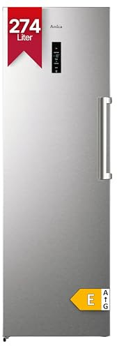 Amica Gefrierschrank freistehend 274 L 185,5x59,5x65,1 cm GSN 328 150 E | Total NoFrost, Inverter Kompressor, Twister Ice Maker, Supergefrierfunktion, LED Display, BigBox Schubladen, Temperaturalarm