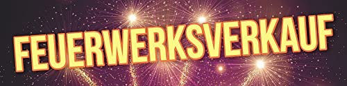 PVC Werbebanner Banner Plane Feuerwerksverkauf Raketen Böller Silvester Ösen 4000 x 1000 mm