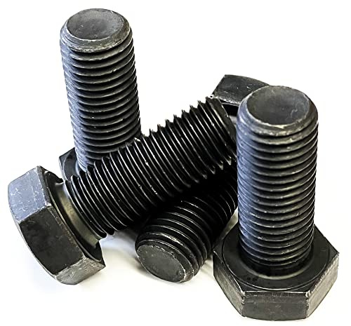 M20 x 50 Sechskantschrauben, schwarz, Güteklasse 8.8, hochfester Stahl, Sechskantschrauben, DIN 933, 4 Stück
