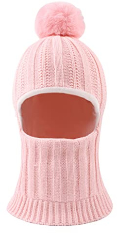 XIAOHAWANG Baby Wintermütze Jungen kindermützen Winter Polarfleece Winddicht Kälteschutz Strickmütze Jungen Warm Beanie Mit Bommel für Kinder Baby