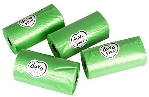 duvoplus, Eco Bio Kotbeutel, 16 Rollen, grün, biologisch abbaubar, extra dicke Beutel, Premium-Qualität, Eco-Grün, 20 Beutel pro Rolle