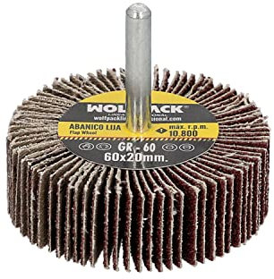 Abanico Lija Grano 60 Medida Ø 60 x 20 mm. Disco Abrasivo Laminas, Ruedas Mil Hojas, Ruedas Abrasivas,Lijado,Desbaste,Pulir
