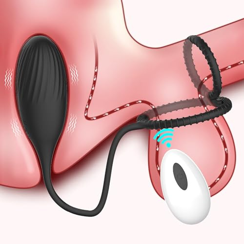 ChicLSQ Prostata Massagegerät Analvibratoren mit Penisring für Mann mit 10 Vibrationsmodi Penis Stimulation Vibrator Anal Butt Plug mit Fernbedienung Analdildo Vibration Sexspielzeug für Männer Frauen