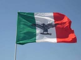 Bandiera Repubblica Sociale Italiana 150x220 cm in Poliestere Nautico Ignifugo 115 g/mq per Uso Interno ed Esterno con Finiture Professionali, Doppie Cuciture, Corda e Guaina