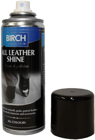 Birch All Instant Shoe Shine - On The Go Leather Care for Smooth, Grain & Patent Leather | Carnauba Wax, Mineral Oil, Lanolin Oil 200ml
