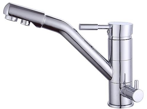 3 Wege Wasserhahn Wasserfilter Küche Osmoseanlage Armatur 3 in 1 Mischbatterie 360° Drehbar Küchenarmatur für Osmose Trinkwasserhahn