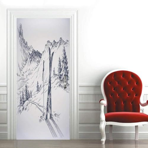 3D Abstrakte Berge 90 X 210 Cm Türtapete Selbstklebend Tür Poster Vinyl Entfernbar Türaufkleber Aufkleber Zuhause Dekor - Kinderzimmer Wohnzimmer Küche Schlafzimmer Tür Fotos -3O6C3M3Q8X2N0P6G4U6