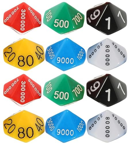 ibasenice 24 Pz Dadi Con Valore Posizionale Dadi A Più Facce Con Numeri Divertenti Multi-Faccia Interessanti D10 Bordo A 10 Facce random color