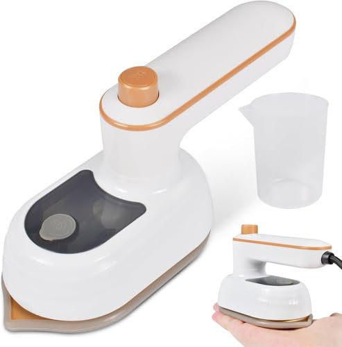 Mini Plancha de Viaje, Pequeña Plancha Ropa de Vapor Rotativa, Handheld Household Iron con Tanque de Agua, 30s Calentamiento Rápido, Plegable 360° para Hogar