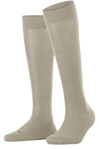 FALKE Sensitive London W Kh algodón puños sin presión 1 par, Calcetines largos Mujer, Beis Linen Melange 4541, 35-38