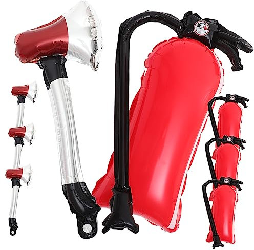 CIYODO Aufblasbarer Feuerlöscher-form-ballon Feuerwehr-axt-design-ballon Party-dekoration Geburtstagsparty-accessoire Aufblasbares Spielzeug Für Feuerwehr-themenparty