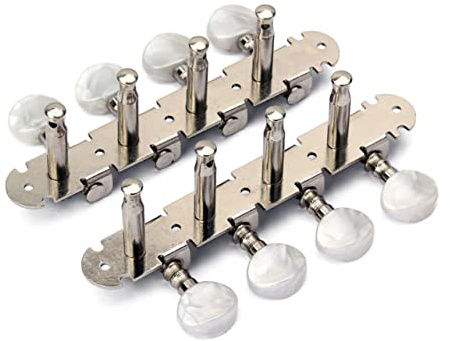 Gc602 Gitarrenmechaniken 2 Stück 4l und 4r mit Runden Knöpfen | Silber, Metall Ausführung, Ersatz für Alte Wirbel, Passend für Elektrische Gitarre