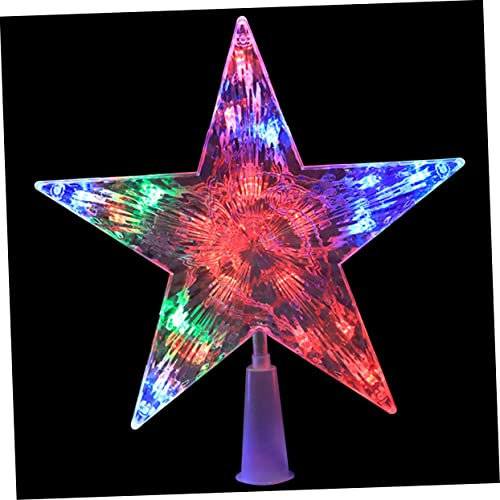 DRESSOOS Weihnachtsbaumspitze Weihnachtsbaum 15cm Batterie Beleuchtet Top Stern Ornament