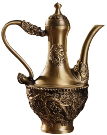 perfk Türkische Kaffeekanne, Trinkkanne, geschnitztes Trinkgeschirr, Teekanne aus Kupfer und Messing, türkischer Flagon für Zuhause, Party, Hochzeit,